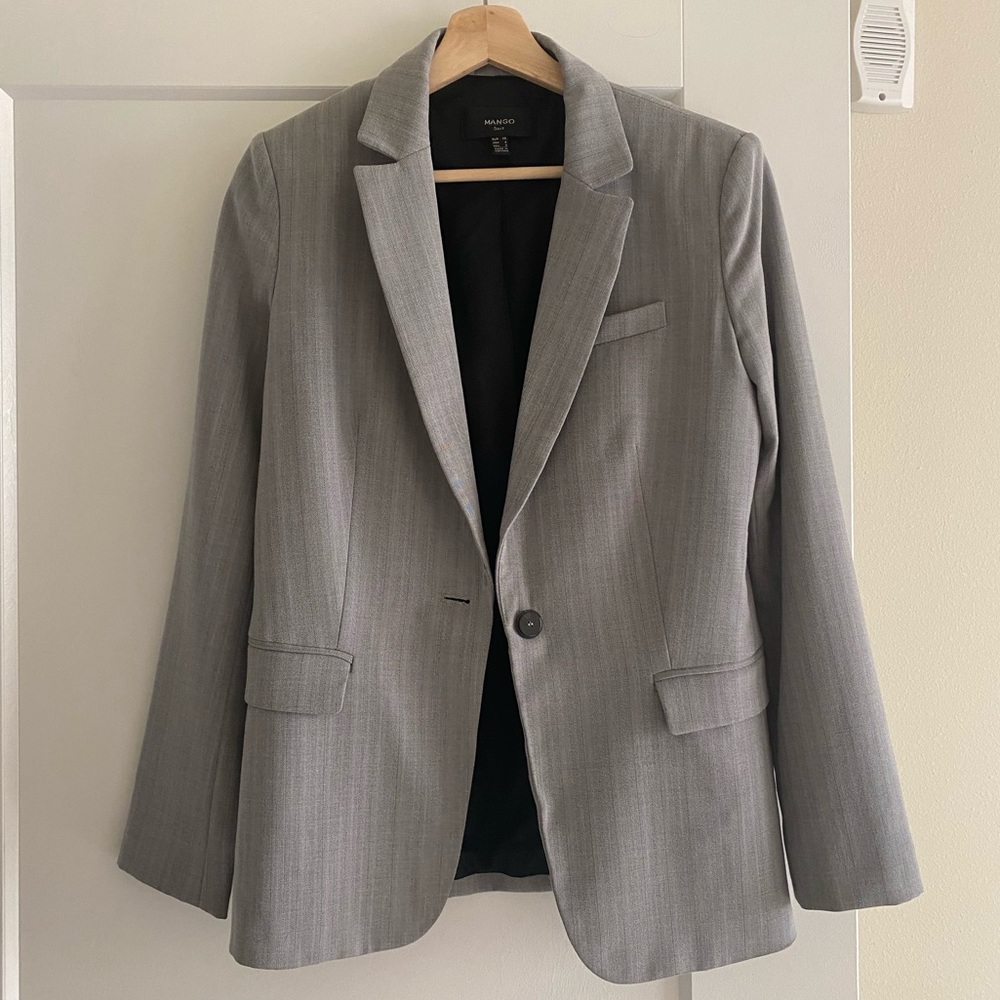Mango Suit Gray Blazer Size 6